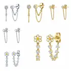 Женские серьги-гвоздики из серебра 925 пробы с кубическим цирконием