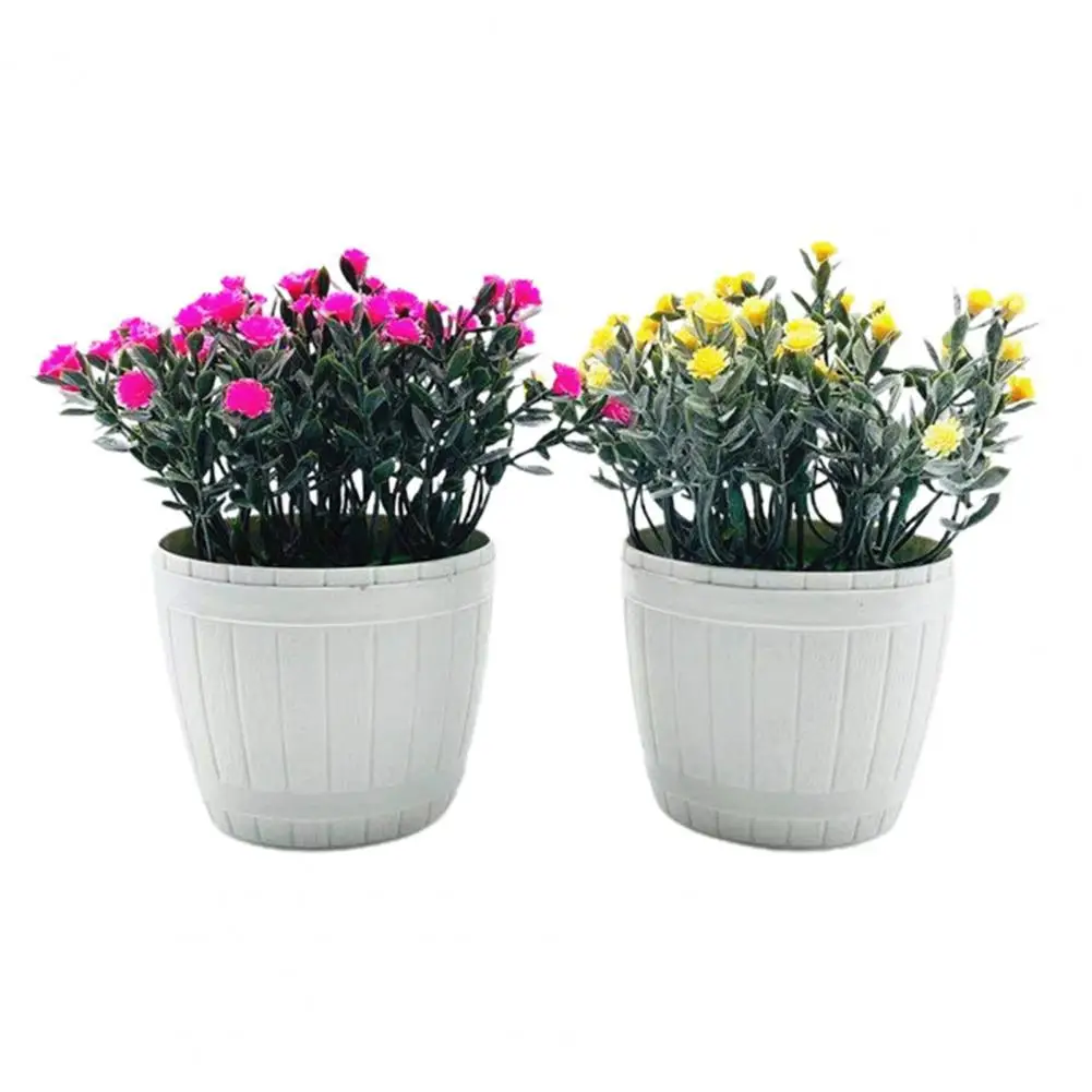 

Lifeful Practical Fake Flowers Table Potted Ornaments Long Lasting Simulation Flower Bonsai Decorative for Desktop