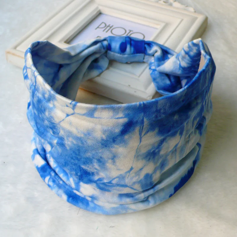 Эластичные хлопковые широкие повязки на голову женские летние бандана с