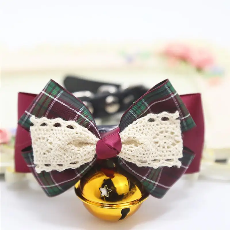 

Pet Collar Fashion Adjustable Bowtie Faux Leather Dog Collar Pet Costume Collar