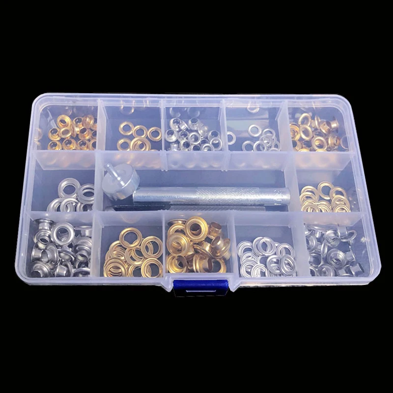 

120x Grommets Clothing Metal Eyelets Button Set with 3 Installation Tool Kit
