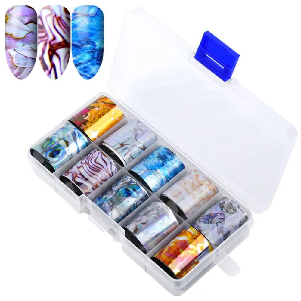 10 шт переводная наклейка из фольги для ногтей голографическое искусство