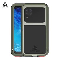 love mei powerful armor case for huawei p40 lite 4g 5g p40 pro plus water shockproof metal aluminum case cover oughened glass
