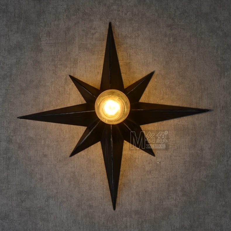 Светильник для кровати в стиле лофт 2019 железный настенный светильник звезды