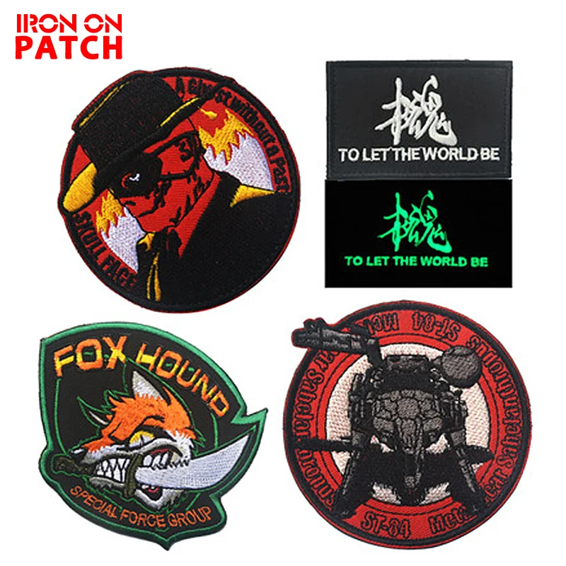 

Fox hound/Huai skull face/Sahelanthropus patches Hook & Loop Embroidery armband patches U.S.A Seal Marine badges for clothes