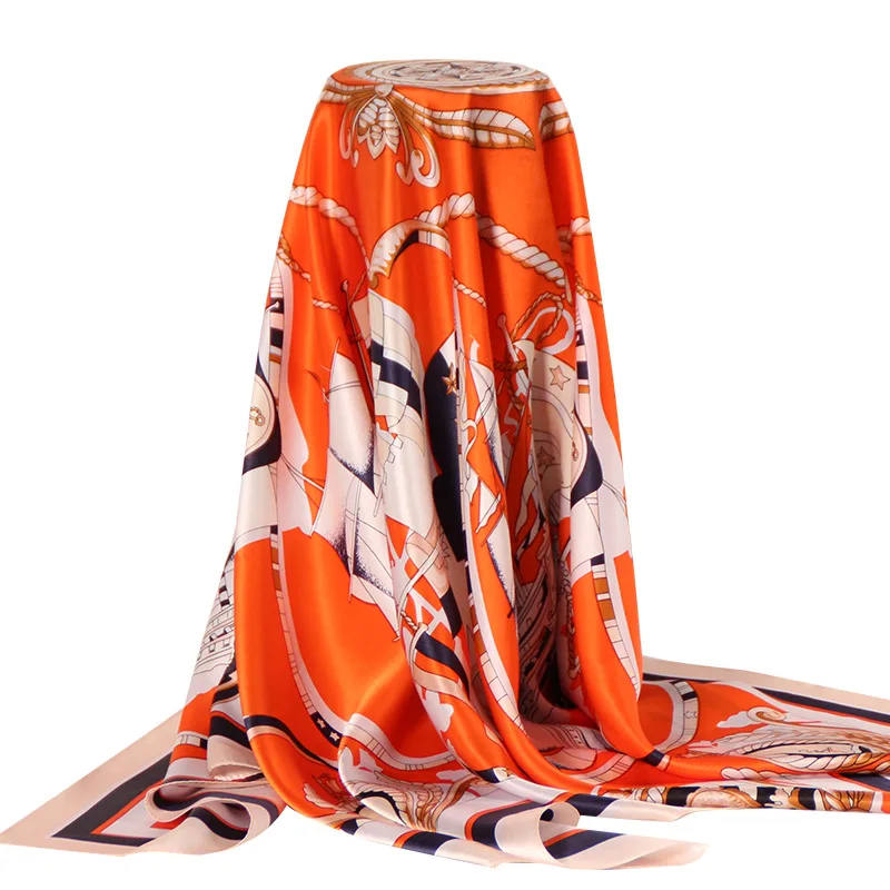 Новый шарф женские шелковые шарфы 100% женский роскошный дизайнерский платок см