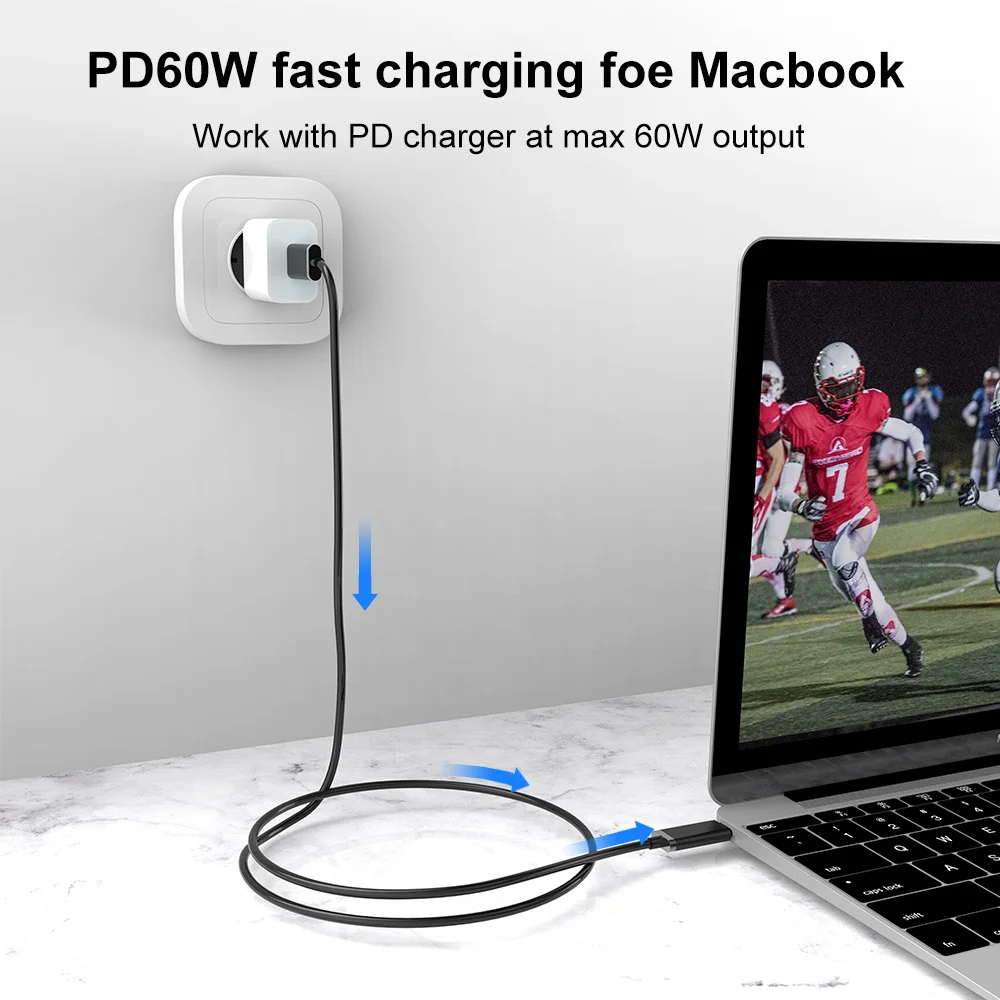USB C к Type кабель для передачи данных 5А 60 Вт PD зарядный Тип QC3.0 xiaomi huawei phone