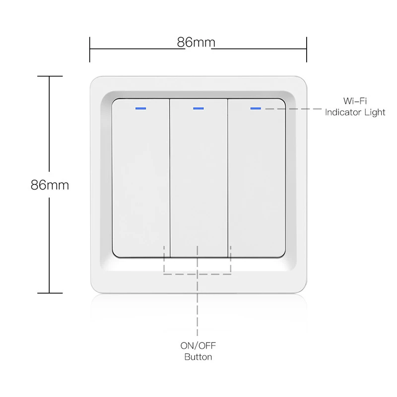 

WiFi Smart Light 2-Way Multi-control Switch Push Button Smart Life/Tuya APP Voice Control with Alexa Google Home IFTTT 3 Gang