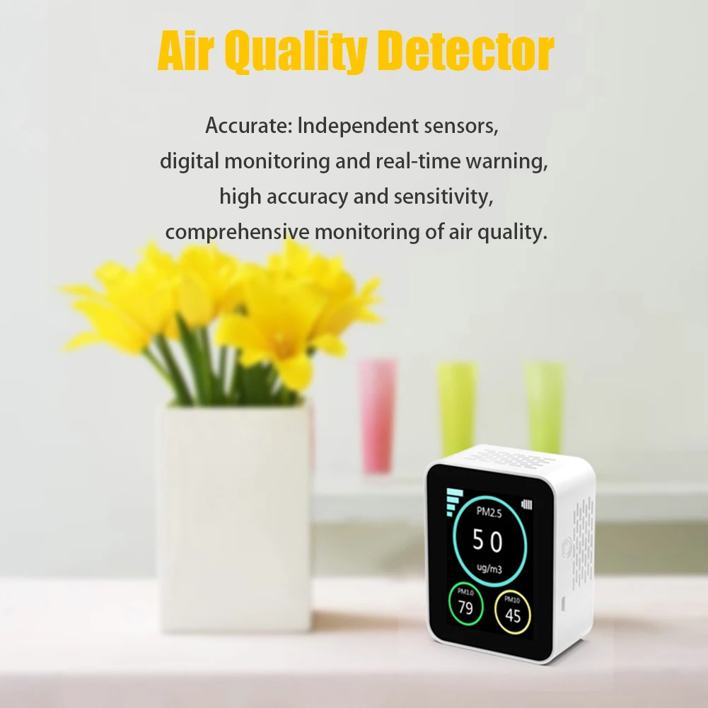 

Particle USB Charging Air Quality Detector High Sensitive Indoor Outdoor Measuring Tool PM2.5 PM1.0 PM10 Digital Analyzer