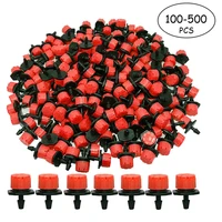100 500pcs 14inch adjustable micro drip irrigation system watering sprinklers anti clogging emitter dripper red garden supplies