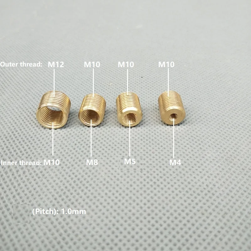 

4pieces/lot M4/M6/M8 to M10, M10 to M12 copper threaded hollow tube adapter inner&outer threaded coupler conveyer adapter