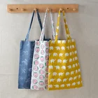 Многоразовая Женская Холщовая Сумка-тоут с милым принтом, хлопковая эко-сумка, сумка для покупок, сумки на плечо, Пляжная дорожная сумка для женщин 2020