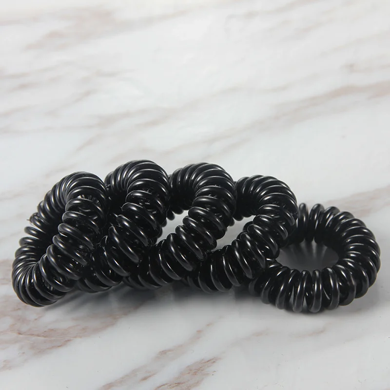 

5pcs Elastic Hair Bands Girls Hair Ropes For Women Rubber Band Transparent Black Hair Ties Gum Telephone Line Hair Accessories