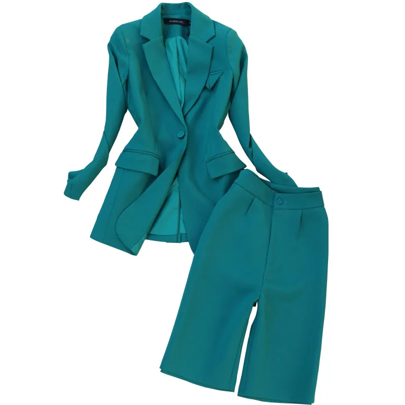 women 2 piece set new style fashion temperament OL professional suit high waist five-point pants two piece outfits for women