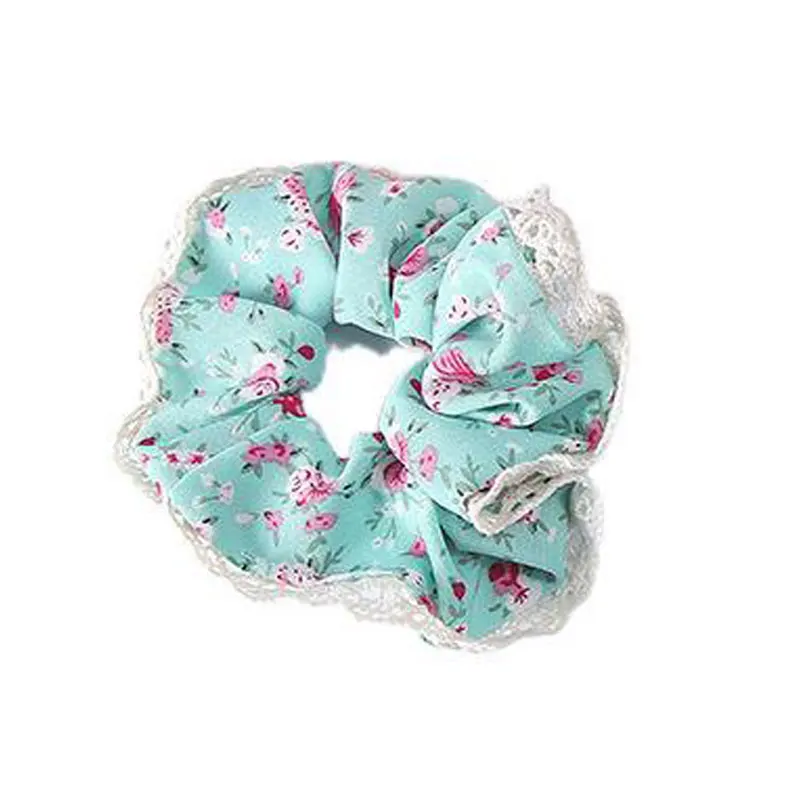 

Floral Lace Edge Scrunchies Sweet Hair Ring Big Size Hair Accessories Ponytail Holder Hair Tie Rope Elastic Kawaii Hair Band