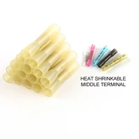 103050pcs 24 10 awg electrical heat shrink butt crimp terminals red waterproof fully insulated seal wire connectors assortment