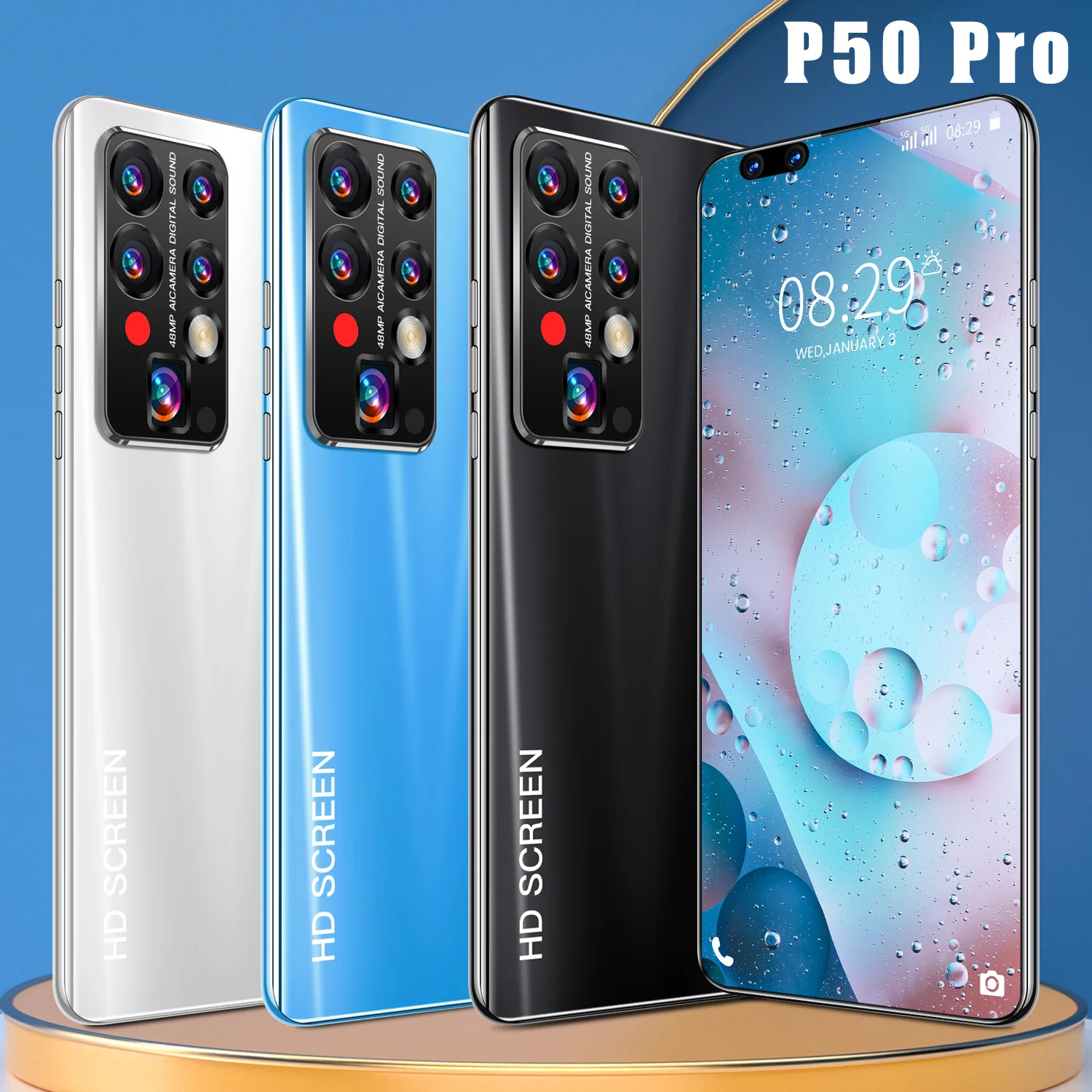 

Global Version P50 Pro Smartphone 7.8'' Screen MTK6889 16+512GB 40+48MP Camera Resolution 1440*3200 5G LTE Mobile Phone Network