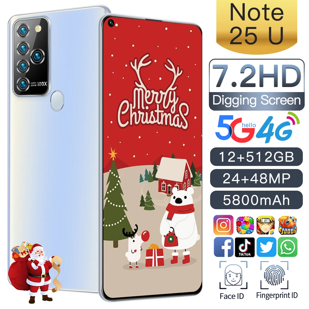 

Sansumg Global Phone Note25U 5G Smartphone 12+512GB Deca Core 24+48MP 5800mAh Twitter Camera Cellphone Dual SIM Mobile Phone