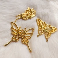 5pcs diy golden butterfly pendant jewellery metal frame accessory fillings charms handmade uv resin earrings bezels craft