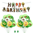 Набор из кролик, белка латексных воздушных шаров в виде лисы, джунглей, животных, надписей на день рождения, принадлежности для украшения свадебной вечеринки
