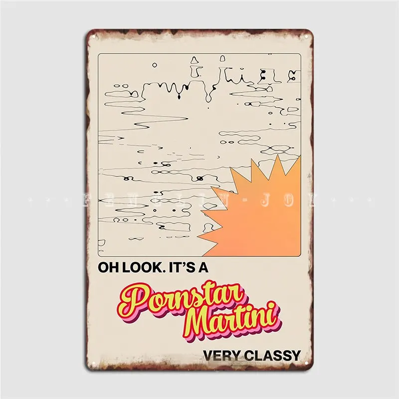 

Постер с мартини Pornstar, металлическая табличка, настенное украшение, декор для стен, жестяной знак, постер