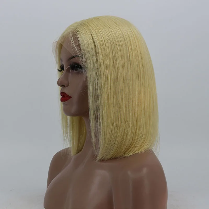 613 блонд короткий Боб на полной сетке парики предварительно выщипанные