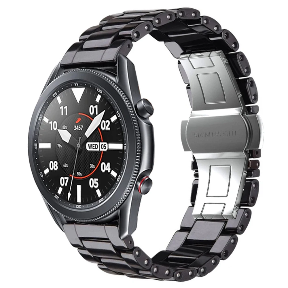 

20 22mm bands for samsung galaxy watch 3 45mm 41mm band active 2 galaxy watch 46mm strap Plush ceramic correa for huawei gt2e