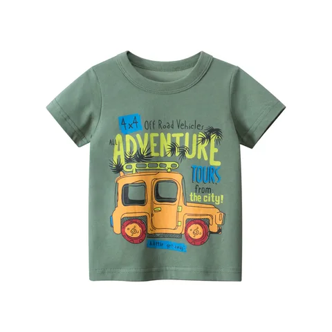 OLEKID 2023 летние футболки для мальчиков с принтом мультяшного автомобиля, детская одежда для мальчиков, Детские топы для маленьких мальчиков, футболки с коротким рукавом для малышей