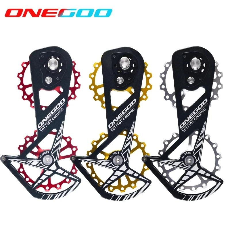 

ONEGOO Rear Derailleurs Guide Wheel 16T-16T Bicycle Pulley Cage for Shimano R8000 4600 5700 6800 9000 Ceramic Bearing OSPW
