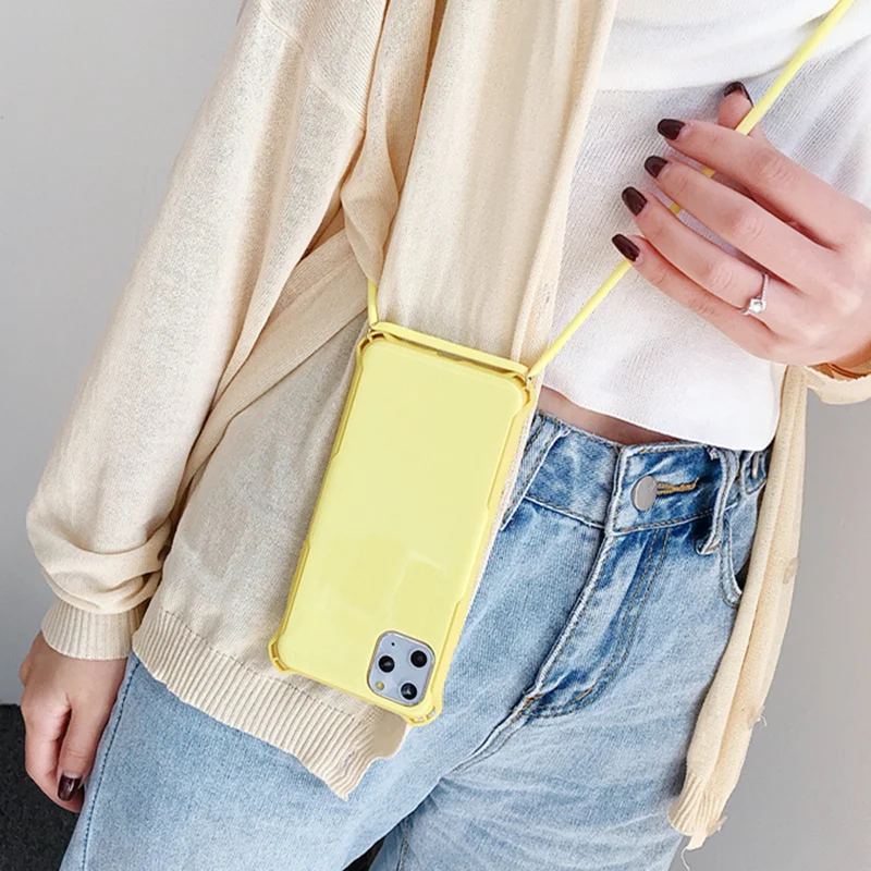 Чехол для телефона с плечевым ремнем iPhone 11 Pro Max XR XS X со шнурком и цепочкой через