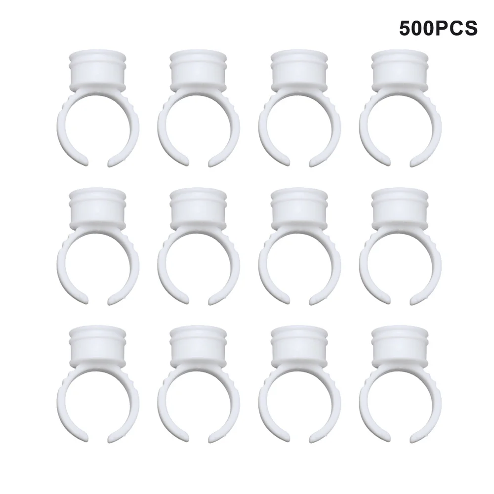 

500pcs Separation Eyelash Makeup Rings Tool Ink Ring Holder Disposable Pigment Container for Tattooing - Size (Whit
