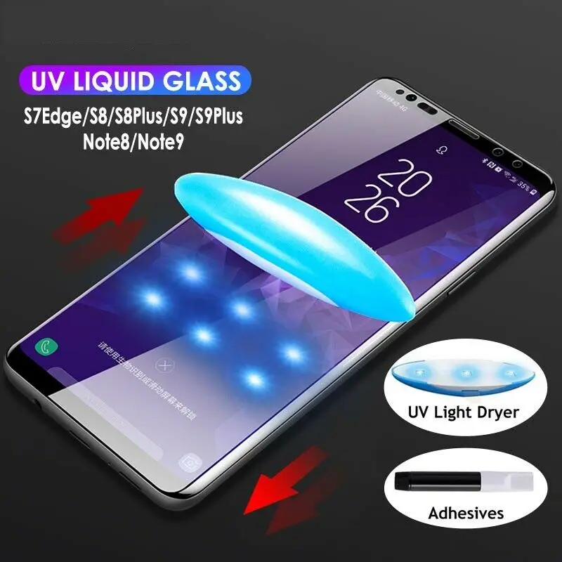 Нано протектор экрана с жидкостью для Samsung Galaxy S21 Ultra S10 Plus закаленное стекло