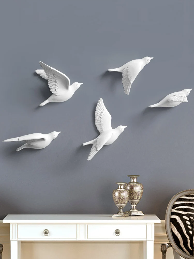С птицами из смолы творческий для стен 3d Стикеры Гостиная фигурка животного