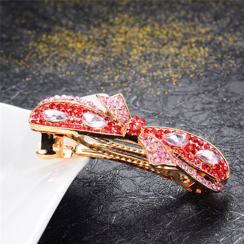 Женские заколки-пряжки с цветами украшения для волос зажимы кристаллами и бантом