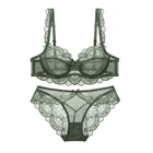 Ультратонкое кружевное прозрачное нижнее белье большого размера, бюстгальтер + трусики, 2 костюма для молодых женщин A B C D E чашка 90C 90D 95C 95D