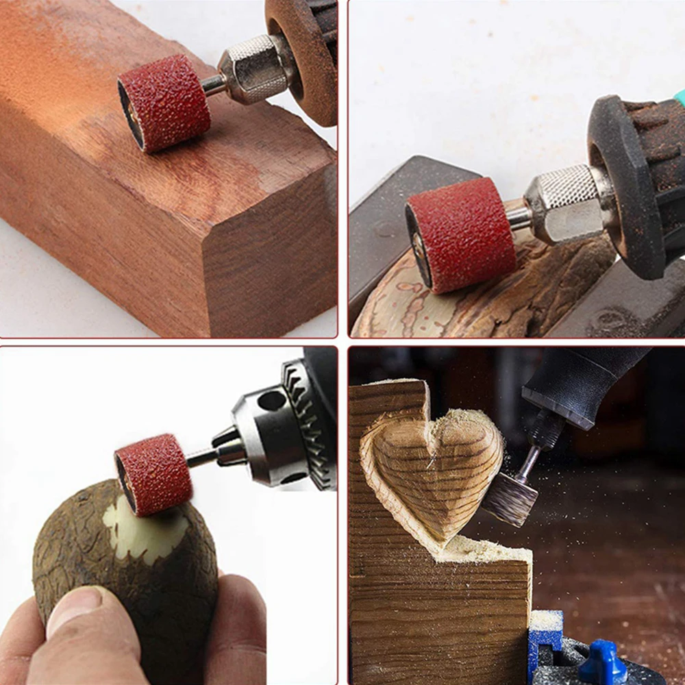 

Sanding Drum Kit 338pcs 80/120/240/320/400/600 Grits Sanding Band With Rubber Mandrel For Dremel Electric Mill Rotary Tools
