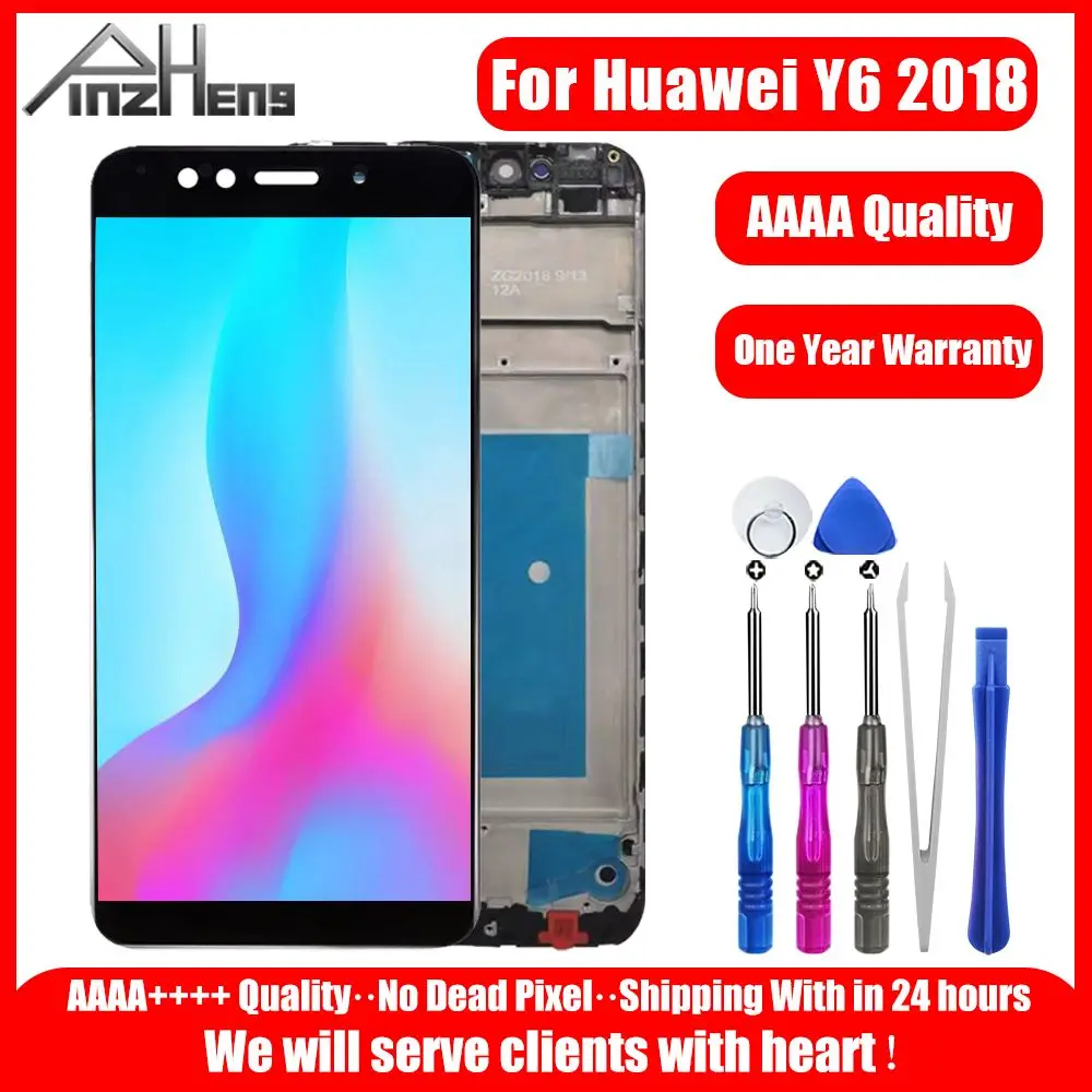 Оригинальный ЖК дисплей PINZHENG AAAA для huawei Y6 2018 сенсорный экран дигитайзер сменный
