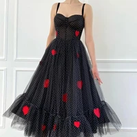 rocwickline new summer and autumn womens dress ball gown lace sexy club dot v neck spaghetti strap sweet strapless gauze