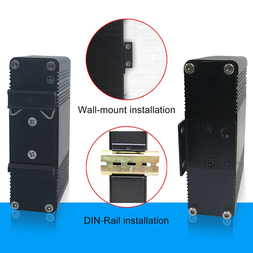 E link Mini 1 порт 100/1000 Мбит/с SFP двойная скорость и 10/100/1000base t с 60 Вт PoE + промышленный