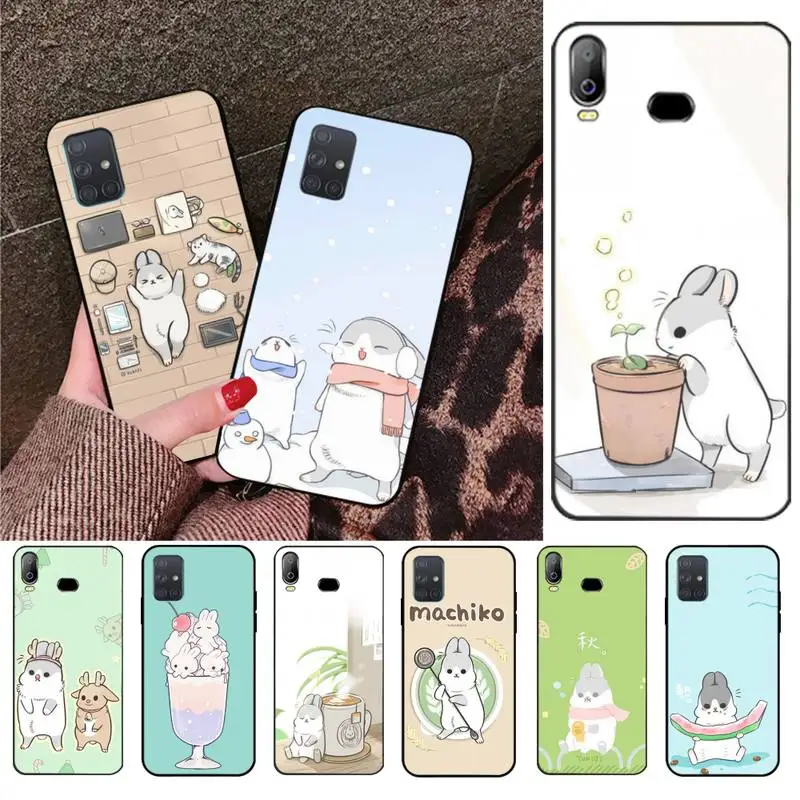 Симпатичный кролик Machiko DIY окрашенный блестящий чехол для телефона Samsung A10 A20 A30 A40