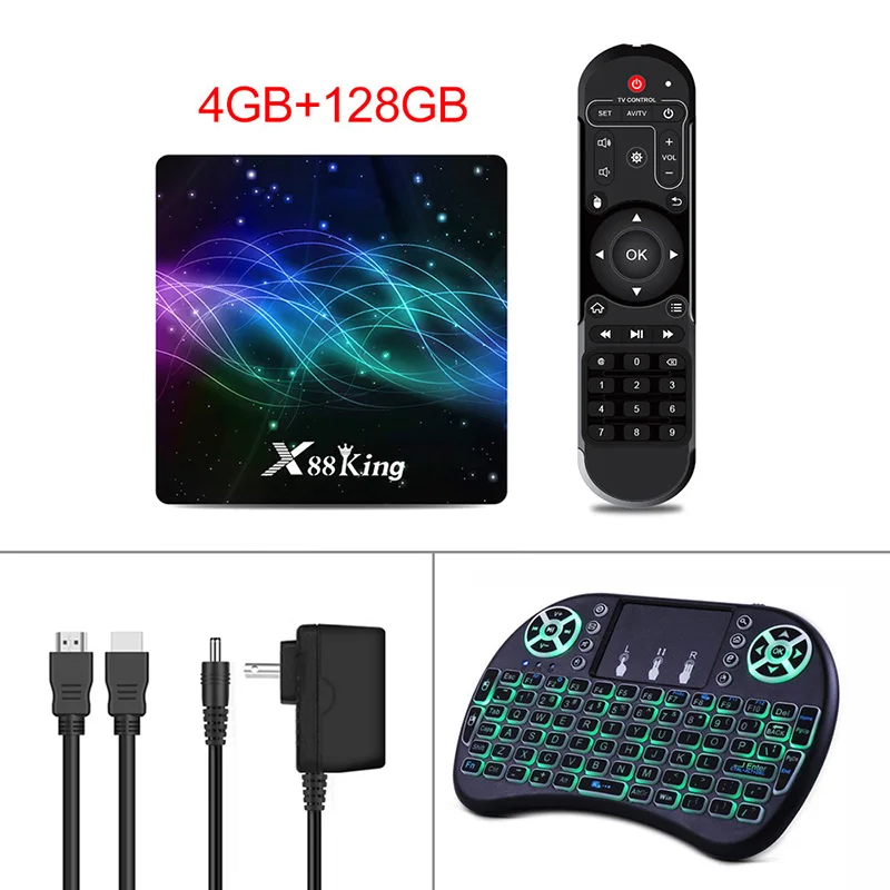 with keyboard Smart tv Box S922X шестиядерный Mali-G52 MP6 GPU DDR4 128G Android 9,0 9 Bluetooth 5,0 2,4G 5G AP6256 телеприставка - Цвет: with keyboard