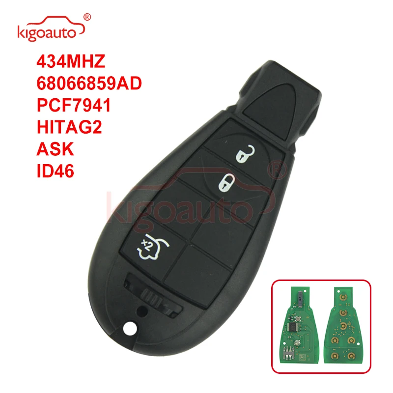 Kigoauto #4 68066859AD Journey Grand Cherokee пульт ДУ для ключей Voyager Fobik 3 кнопки 434 МГц Chrysler