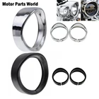 Светодиодная передняя фара для мотоцикла, 7 дюймов, H4, Облицовочный козырек 4,5 дюйма, противотуманная фара, облицовочные кольца для Harley Touring Electra Glide Softail FLH