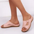 Женские сандалии из мягкой кожи, на плоской подошве, с открытым носком