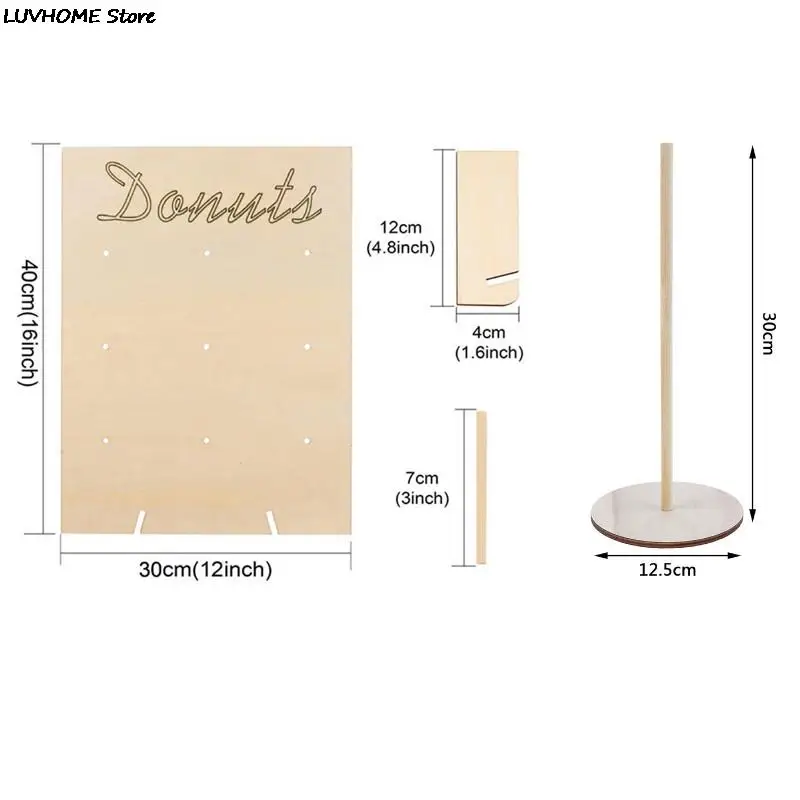 

Настенные крепления в виде пончика для конфет, сладкая тележка, Деревенское свадебное украшение, деревянный свадебный стол, декор для дня р...