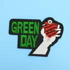 Зеленая Рок Музыкальная лента, эмблема, нашивка для одежды, самодельная одежда, металлический значок, аппликация, аксессуары