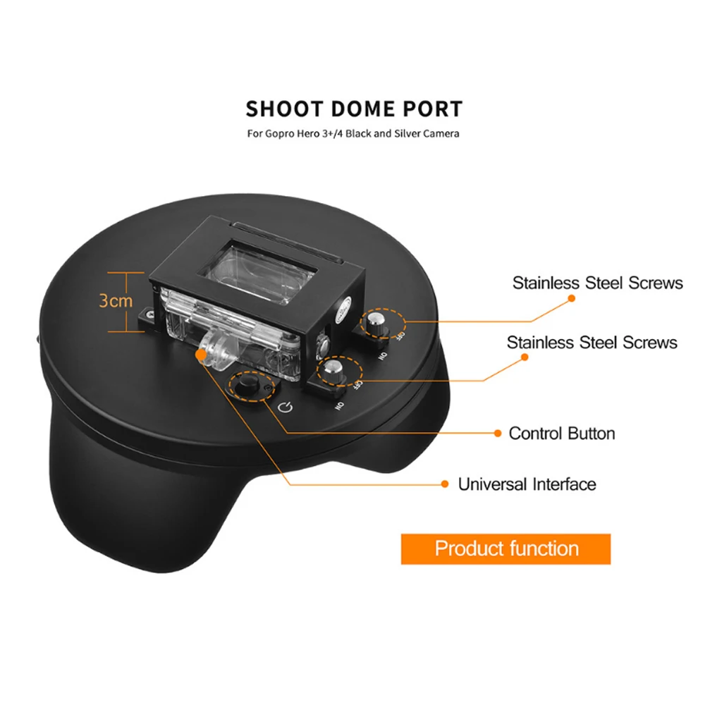 Съемка 6 дюймов Дайвинг Подводный объектив покрывающий колпак купол порт для Gopro