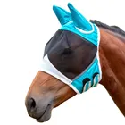 Маска для лошадиных нахлыстов с ушками, дышащая маска для лица против комаров, защитная маска для головы лошади, аксессуары для ухода, оборудование для конного спорта