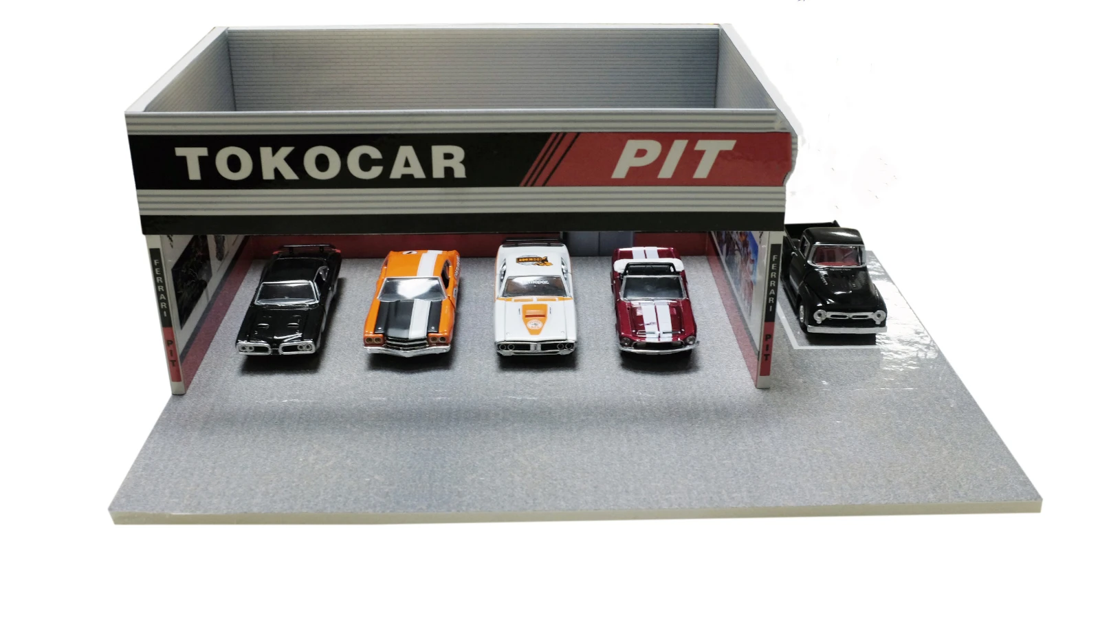 

1:64 TokoCar Pit Garage Store Parking Area Track Maintenance Scene DIY Stereoscopic Dollhouse Diorama Model Miniature Toys
