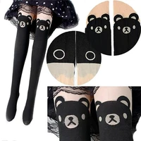 women fashion cartoon cute bear print thigh high socks tattoo tights pantyhose perfect to be worn in spring summer and autumn%ef%bc%81%ef%bc%81
